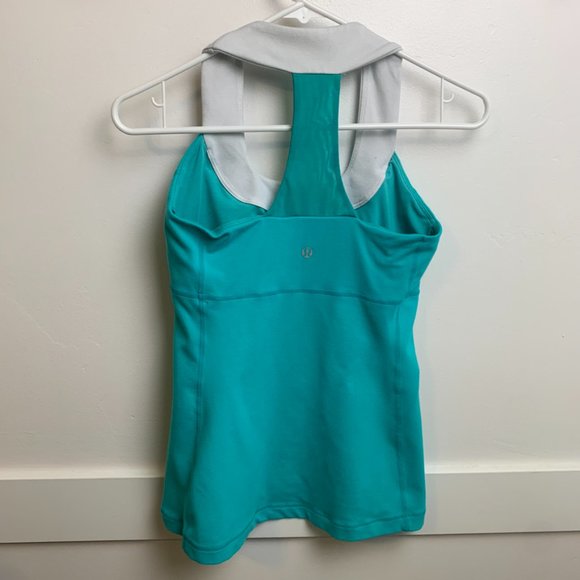 Lululemon Lagoon & White Scoop Neck Tank Top - Picture 4 of 11